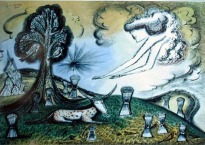 Cecil Collins, 'Surrealist Lanscape', 1945.